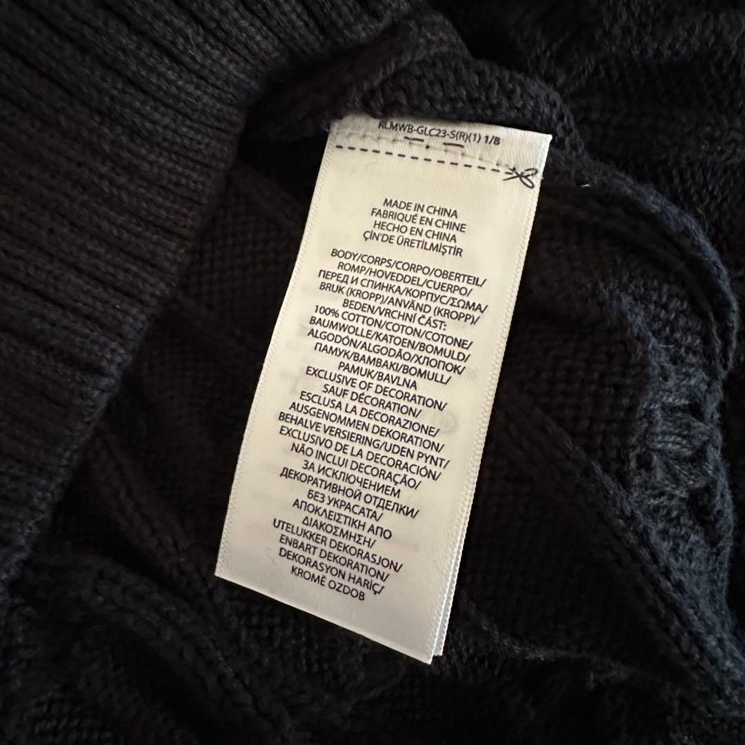 黒S【新品タグ付】POLO ラルフローレン コットン ケーブル セーターメンズ