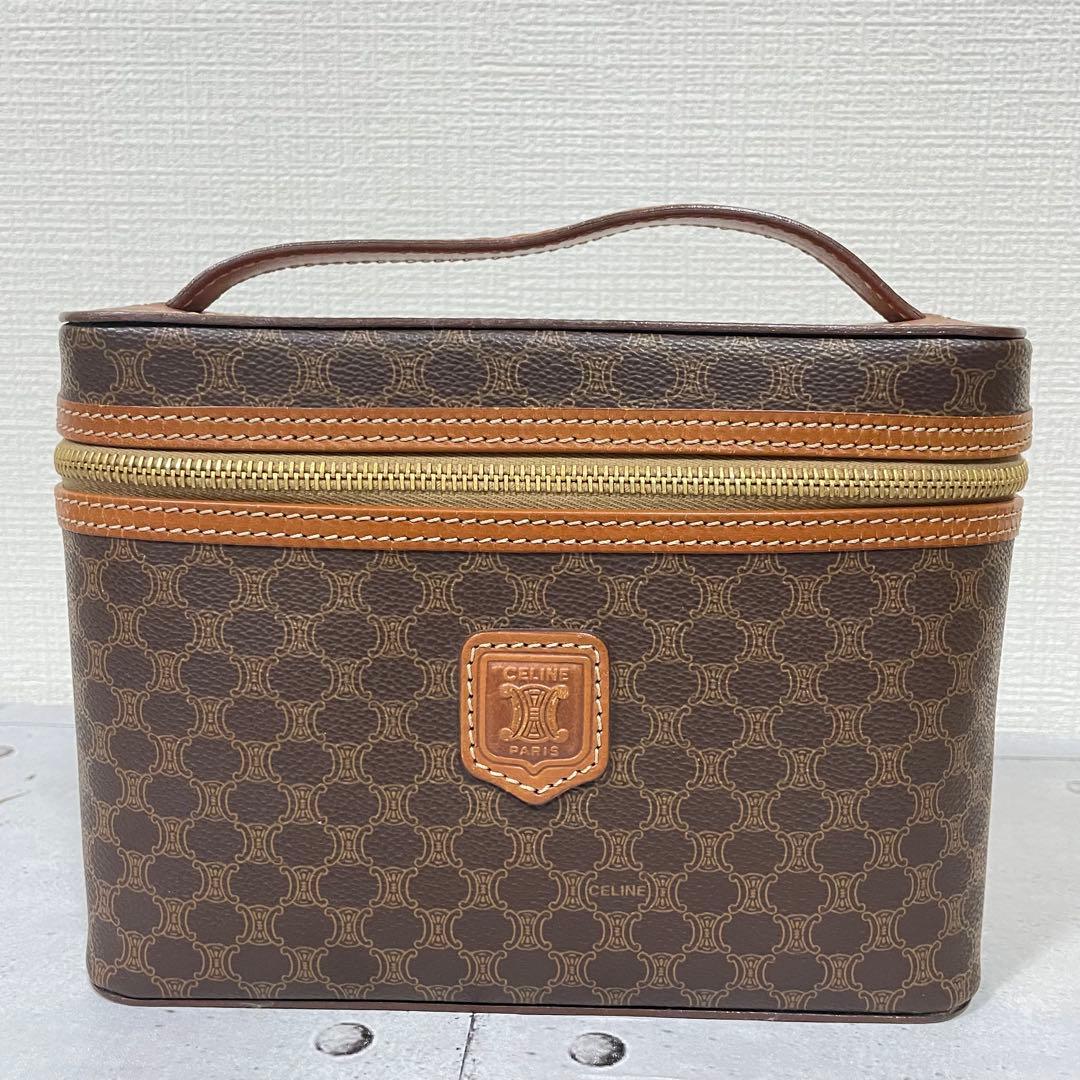 CELINE　セリーヌ　トリオンフ　バニティバッグ　マカダム　PVC　ブラウン