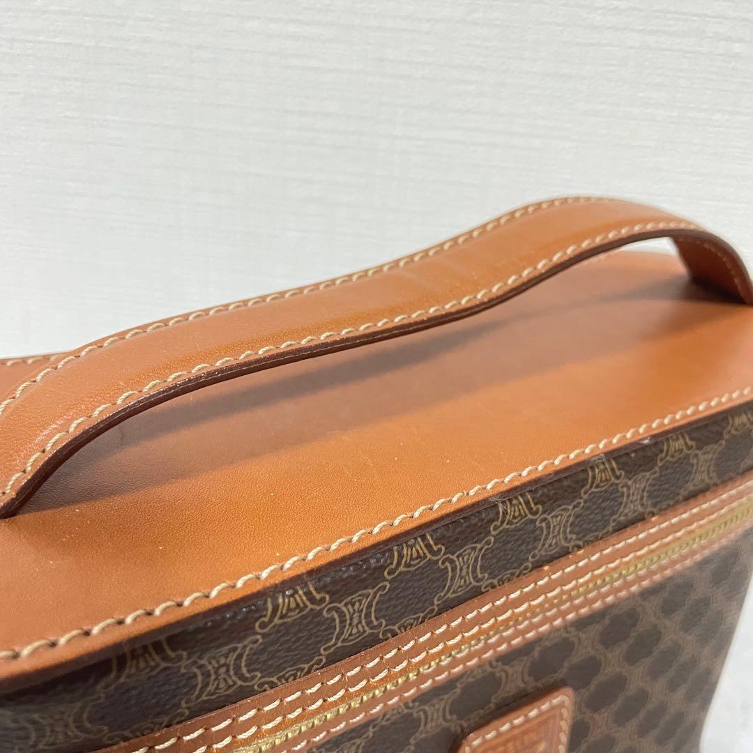 CELINE　セリーヌ　トリオンフ　バニティバッグ　マカダム　PVC　ブラウン