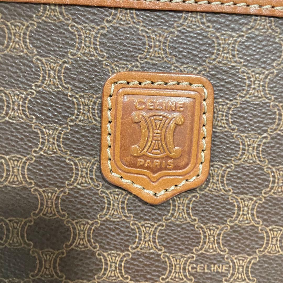 CELINE　セリーヌ　トリオンフ　バニティバッグ　マカダム　PVC　ブラウン