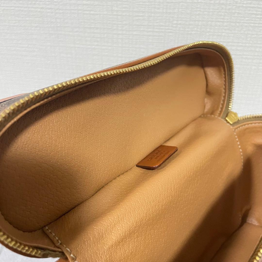 CELINE　セリーヌ　トリオンフ　バニティバッグ　マカダム　PVC　ブラウン