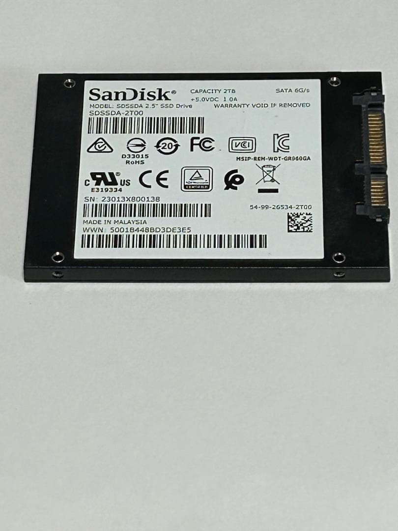 SanDisk内蔵SSD　2TB 2.5インチ