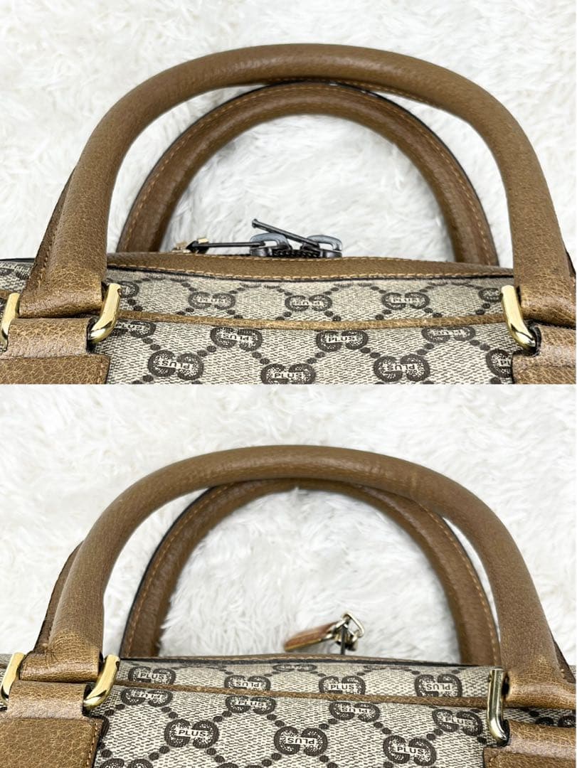 【美品】オールドグッチ グッチプラス GGスプリーム ロゴ金具 ボストンバッグ