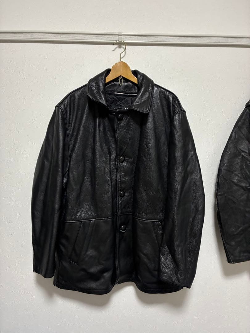 米国製 Schott レザージャケット 黒 44 カーコート ライナー付 573