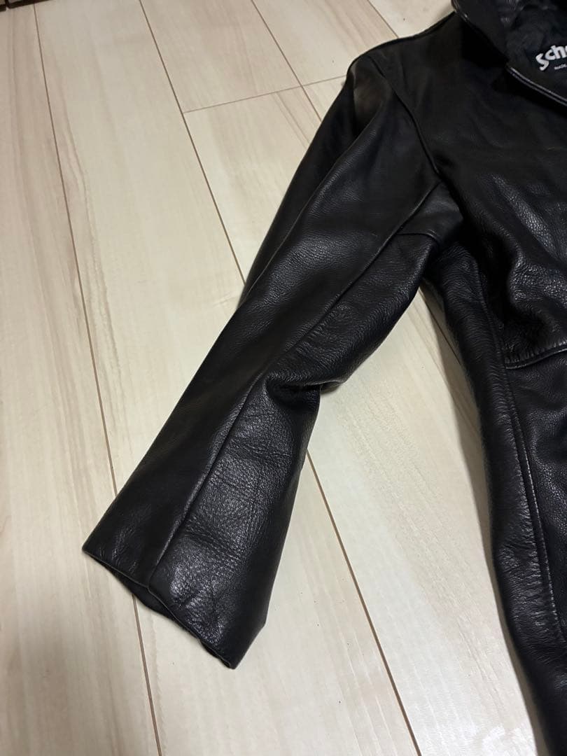 米国製 Schott レザージャケット 黒 44 カーコート ライナー付 573