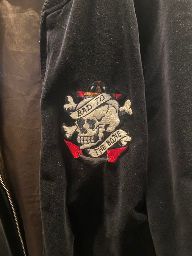 【美品】Schott リバーシブル ベロア スカジャン スカル 刺繍 ジャケット