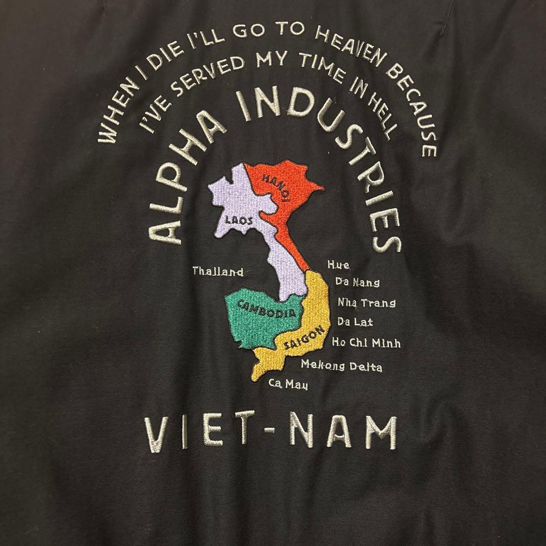 ALPHA INDUSTRIESブラック ベトジャン スカジャン 虎 背面 刺繍
