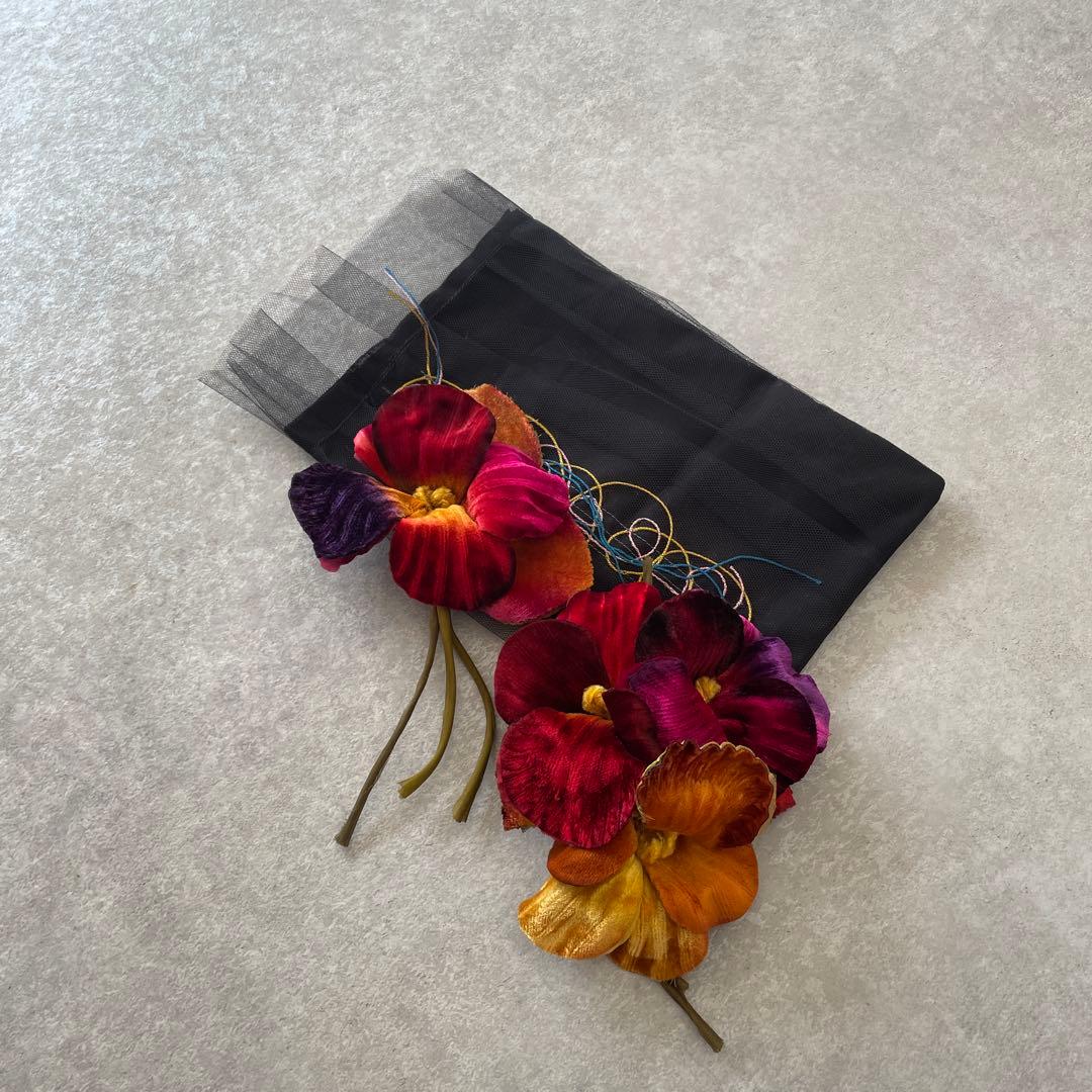 【定価4万】作家さんの一点物 ベルベットのコサージュ2個セット