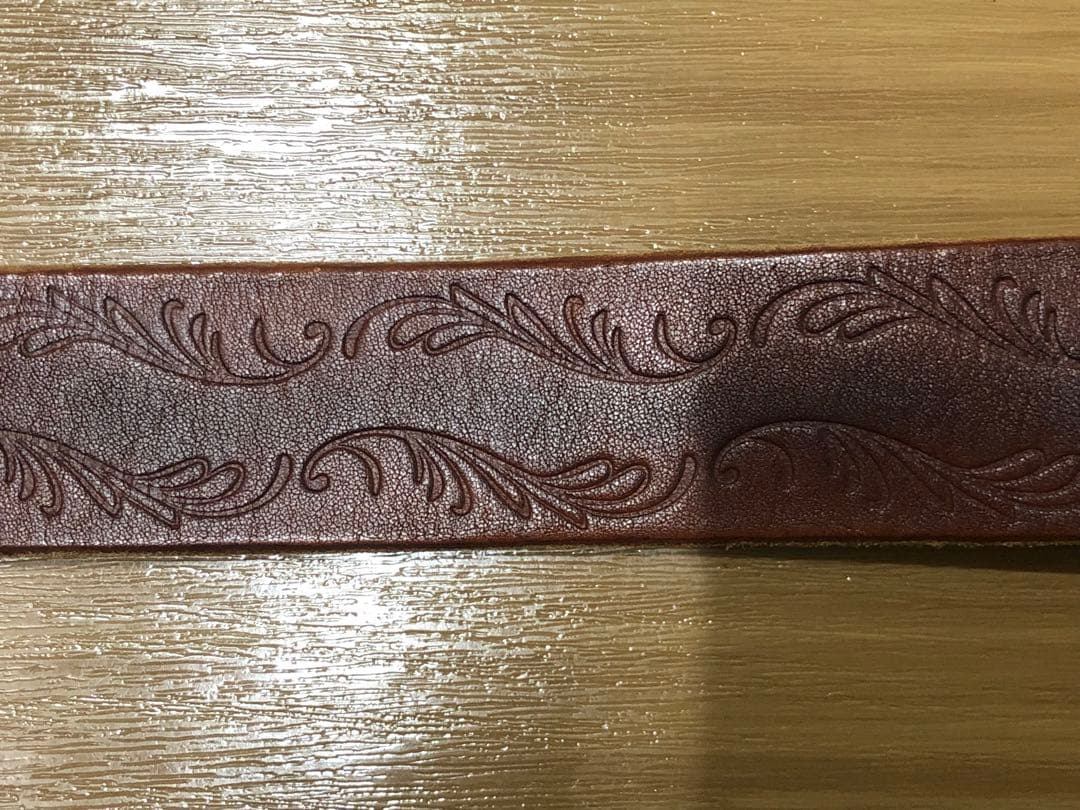 DOUBLERL RRL レザーベルト　カービング　ジョニーデップ着　ブラウン