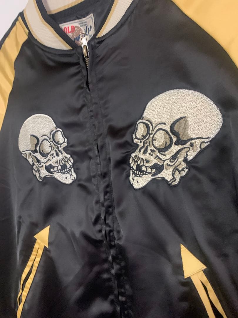 karaku ドクロと浮世絵柄　スカジャンLサイズ