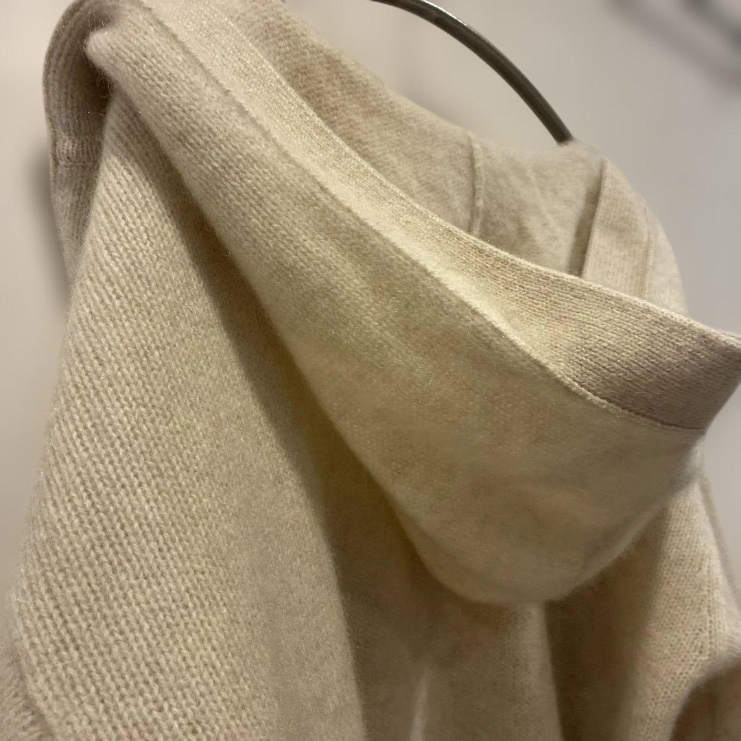 NOBLE ヤク　フーディーカーディガン　ホワイト