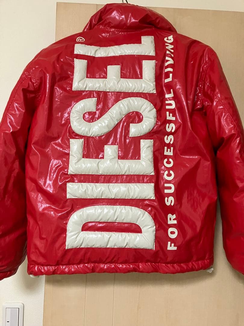 ダウンジャケット ホワイト/レッド Mサイズ