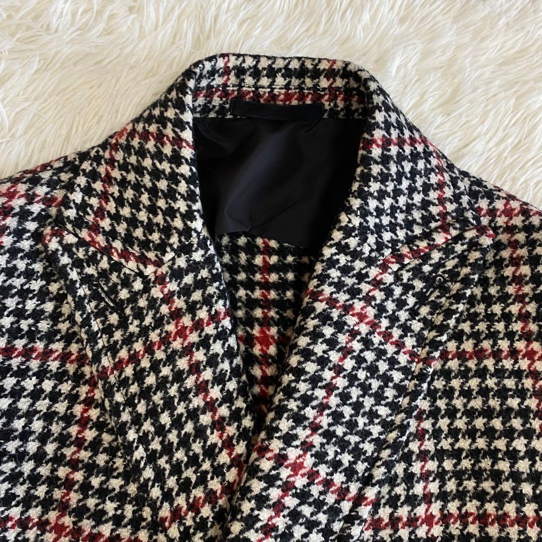 【美品/希少サイズ】イレブンティ　ダブルチェスターコート　アルパカ　千鳥　2XL