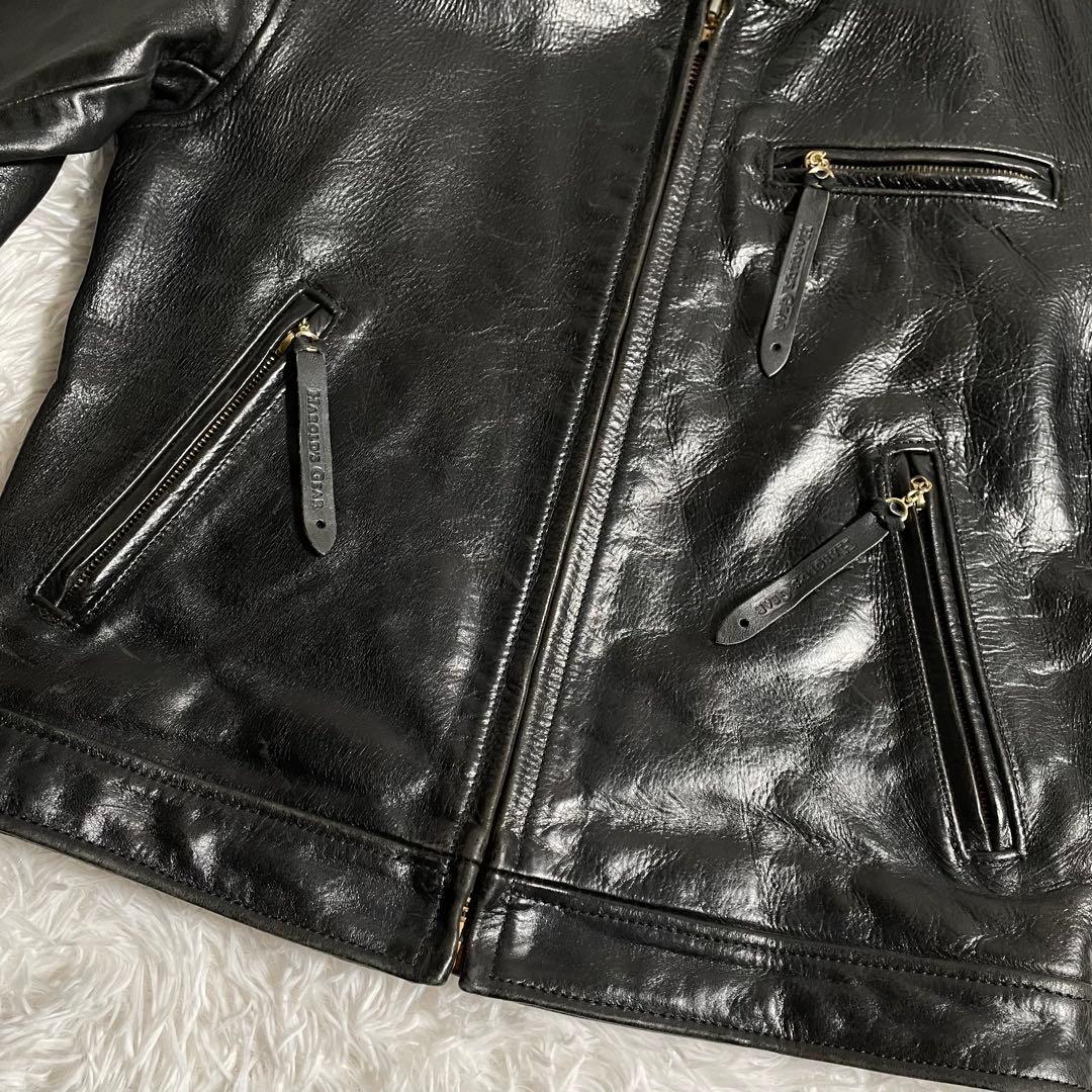日本製 90s ハロルズギア レザージャケット 馬革 ホースハイド 丈短