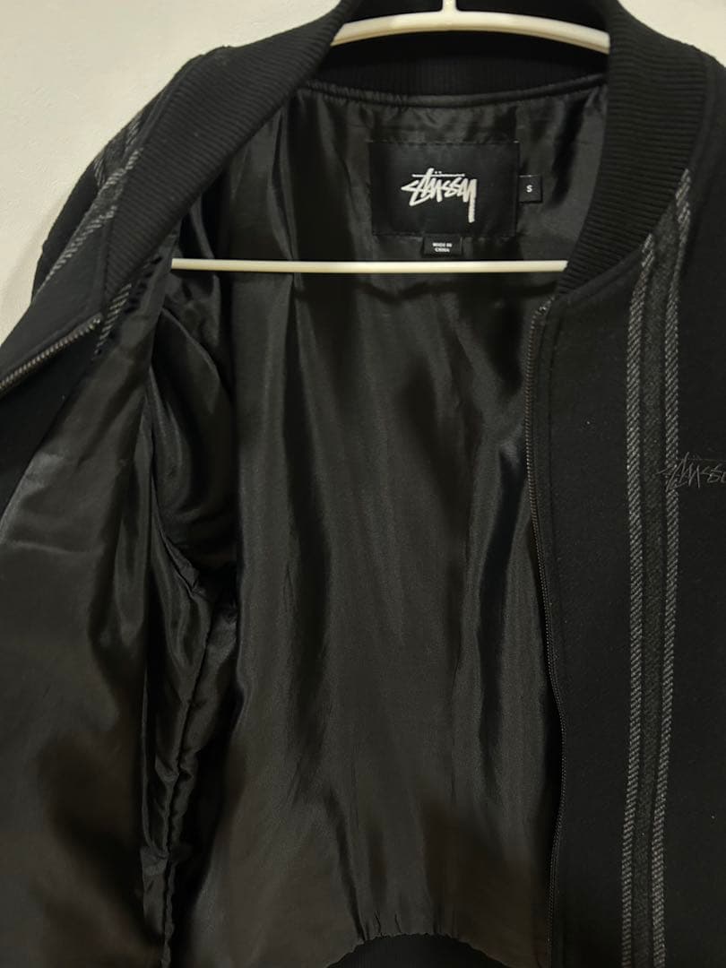 ジャケット・アウター Stussy Wool Stripe Bomber Jacket