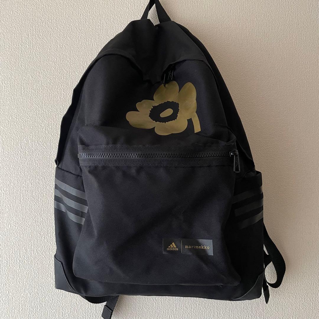 adidas marimekko コラボ リュック 黒 花柄