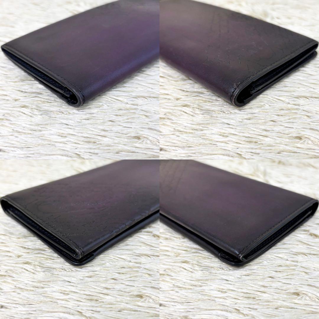 【美品】ベルルッティ エスパス カリグラフィ スクリットレザー パープル 札入れ