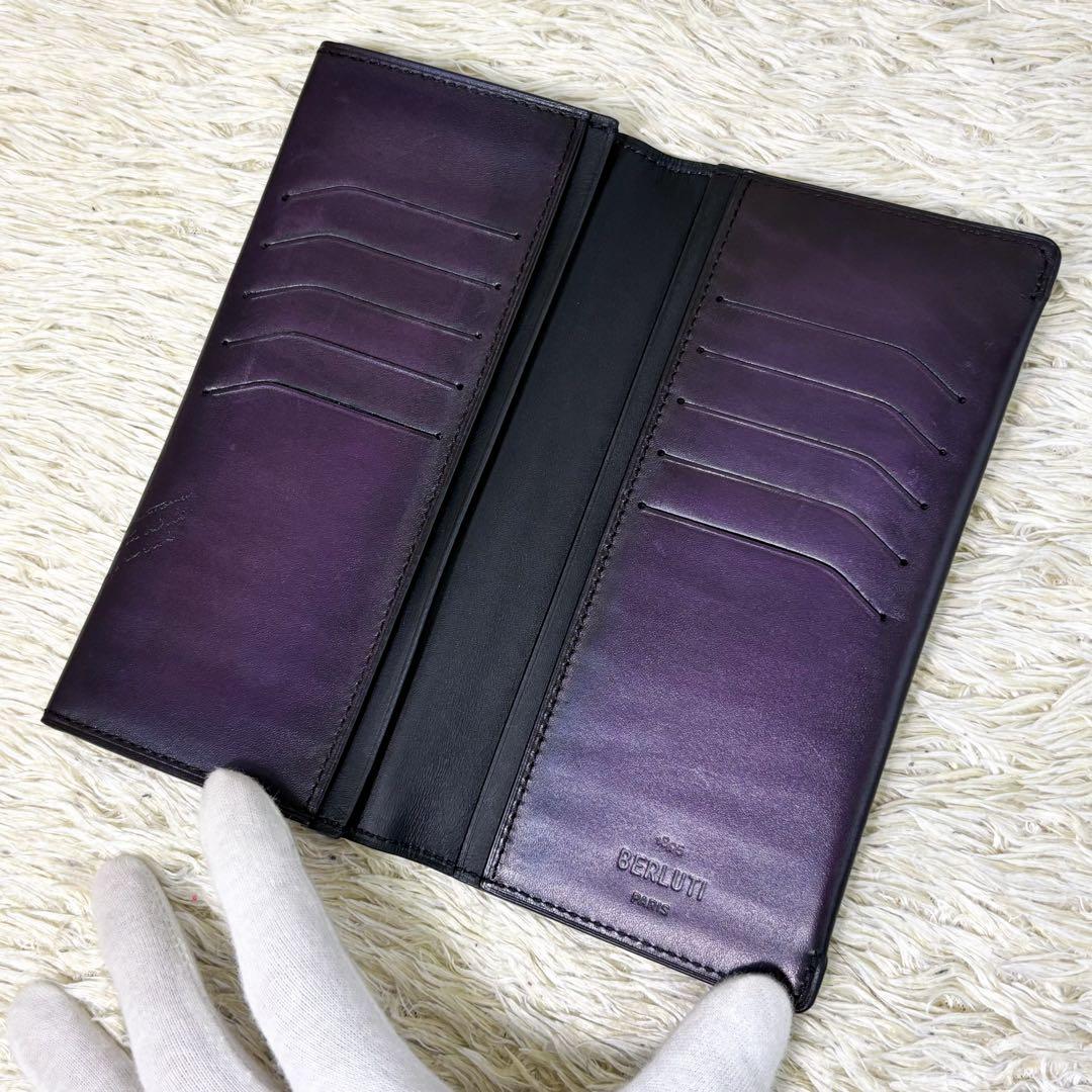 【美品】ベルルッティ エスパス カリグラフィ スクリットレザー パープル 札入れ