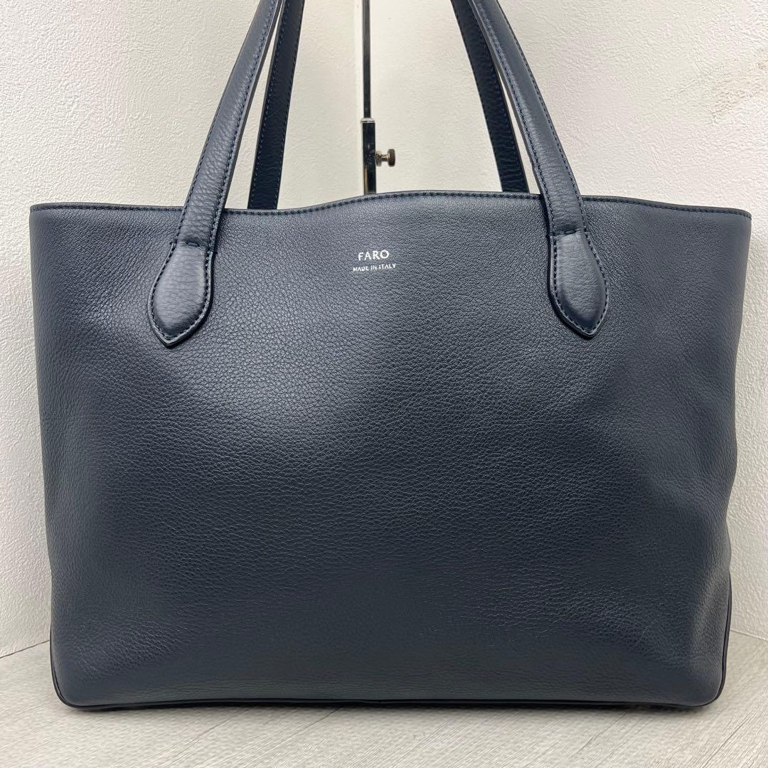 極美品✨ FARO ファーロ FABIO MOUSSE トートバッグ ネイビー