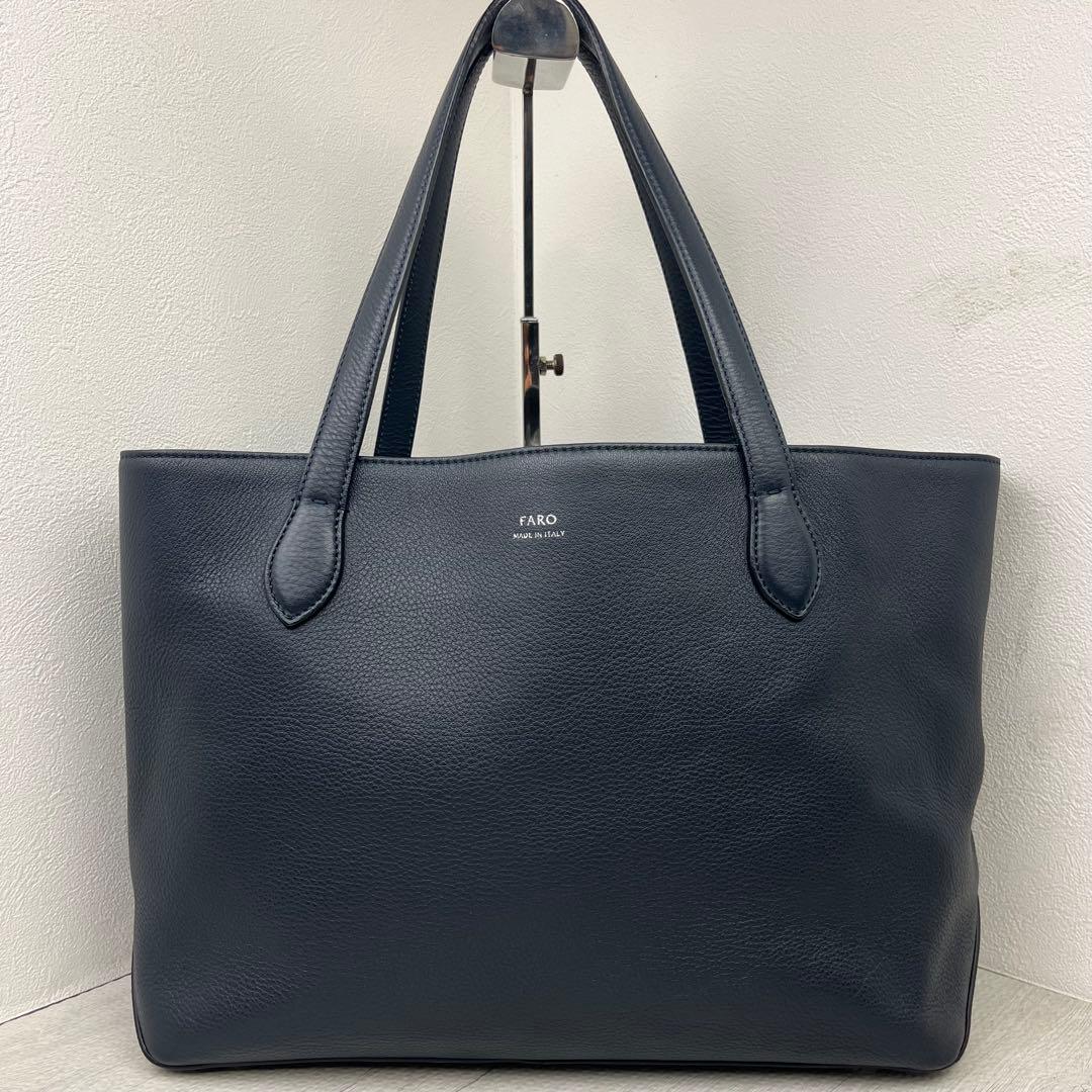 極美品✨ FARO ファーロ FABIO MOUSSE トートバッグ ネイビー