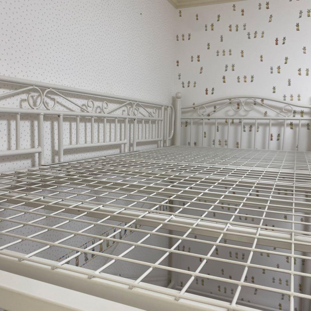 【ロフトベッド 階段】シングル ホワイト白　引取り限定