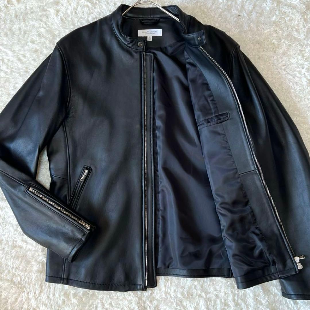 しん 】B&Yユナイテッドアローズ BY シープシングルライダース 本革