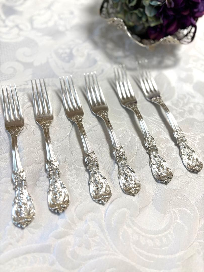 純銀 米国 Reed & Barton スターリングシルバー フォーク 6本希少