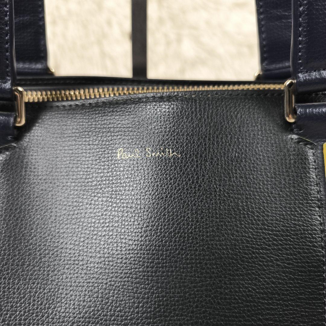 ✨美品✨ ポールスミス トートバッグ レザー シボ革 肩掛け B4可能 緑紺