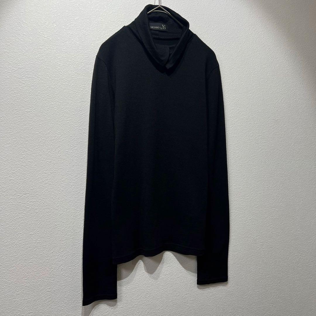 希少 美品 16年製 ワイズ 上質 ウール ハイネック デザイン ニット