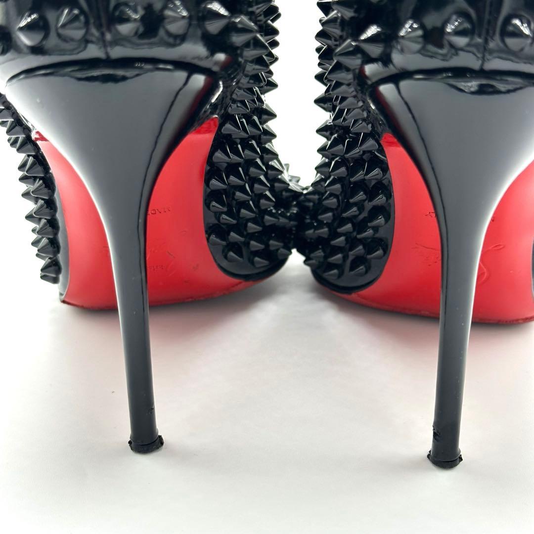 クリスチャン　ルブタン　エナメル　スタッズ　ハイヒール　ブラック　サイズ37