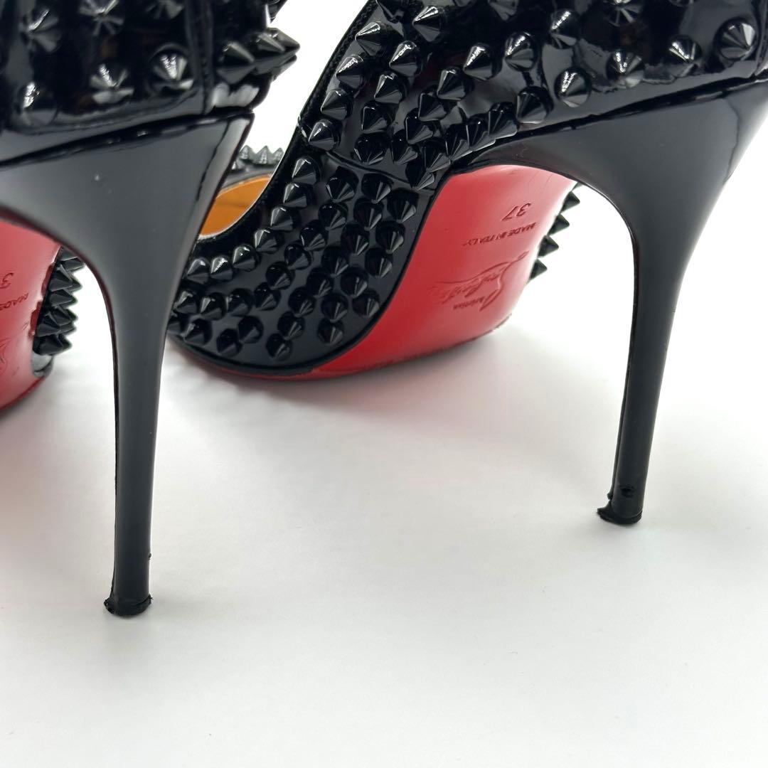 クリスチャン　ルブタン　エナメル　スタッズ　ハイヒール　ブラック　サイズ37
