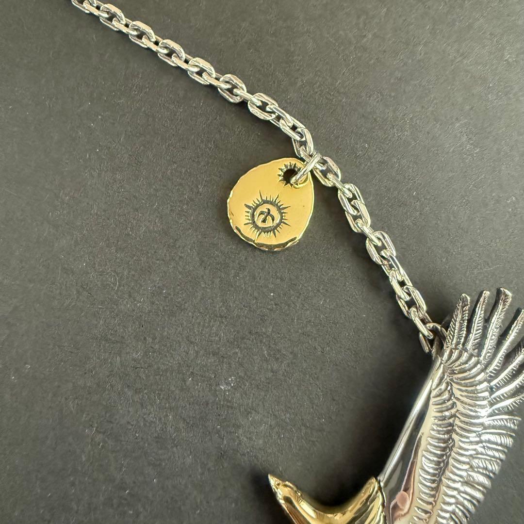 Silver925 シルバー 925 頭金 ネックレス イーグル 金メタル