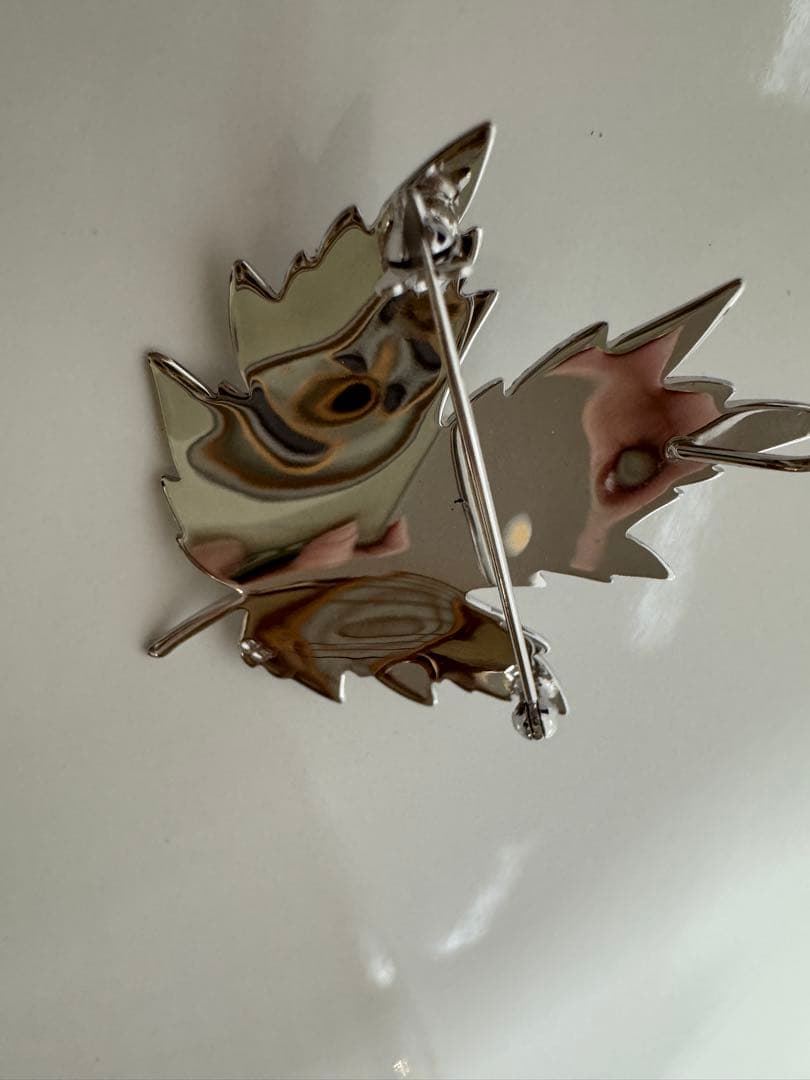 MIKIMOTO ミキモト パール リーフ ブローチ トップ