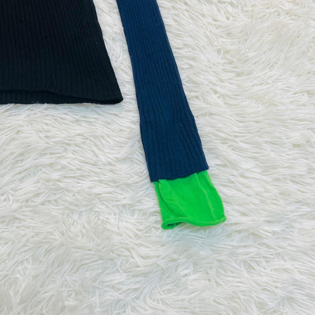 エンフォルド　HIGH-NECK RIB BI-COLOR PULLOVER