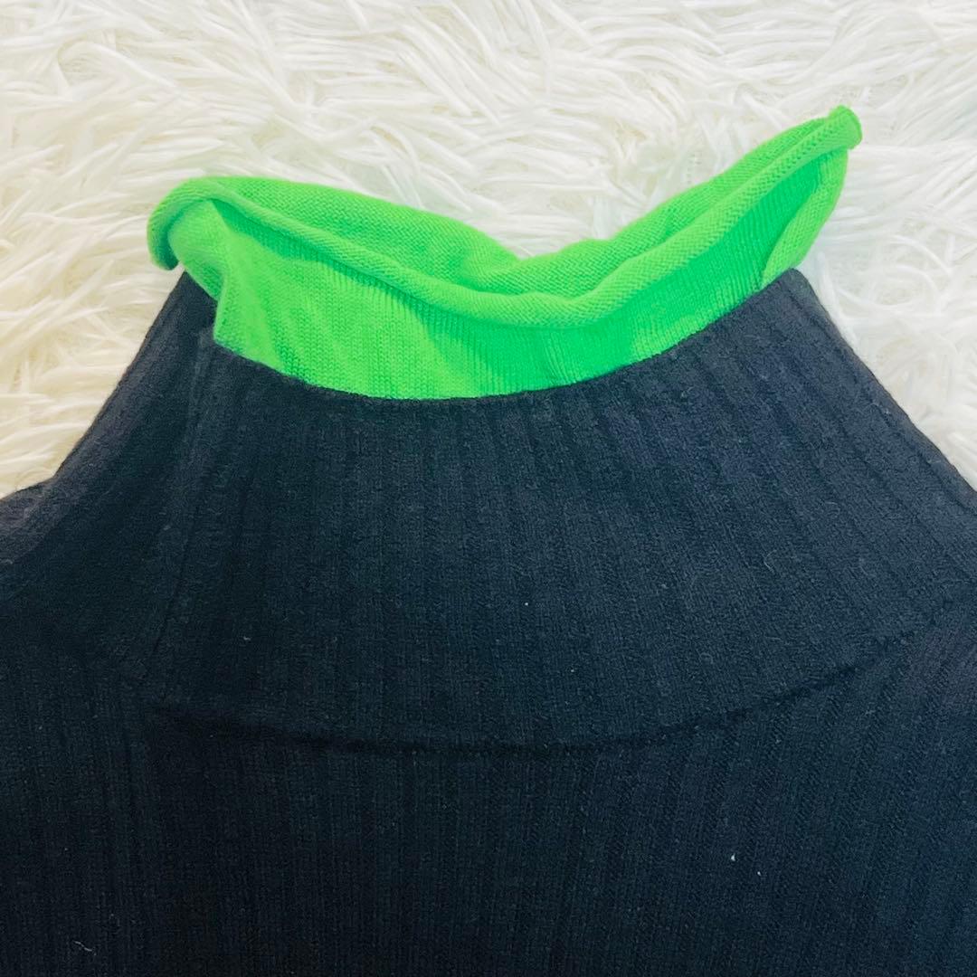 エンフォルド　HIGH-NECK RIB BI-COLOR PULLOVER