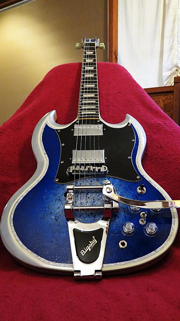 SGB ブルーバースト ラッカーオリジナル塗装 ビグスビー アルニコV・PU