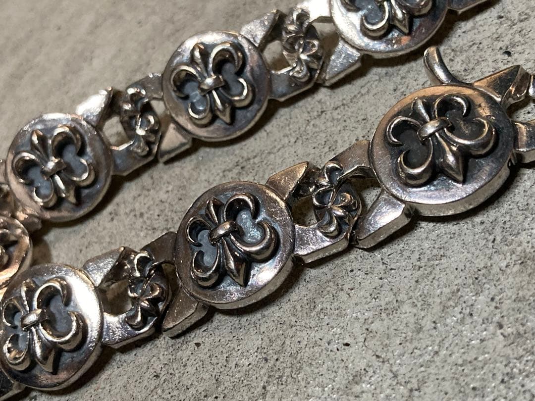 [19] Silver925 / 124.5g 90s 百合 ヴィンテージブレス