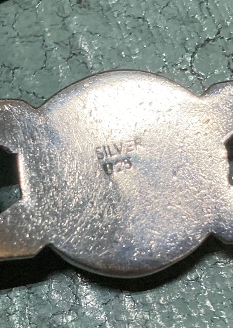 [19] Silver925 / 124.5g 90s 百合 ヴィンテージブレス