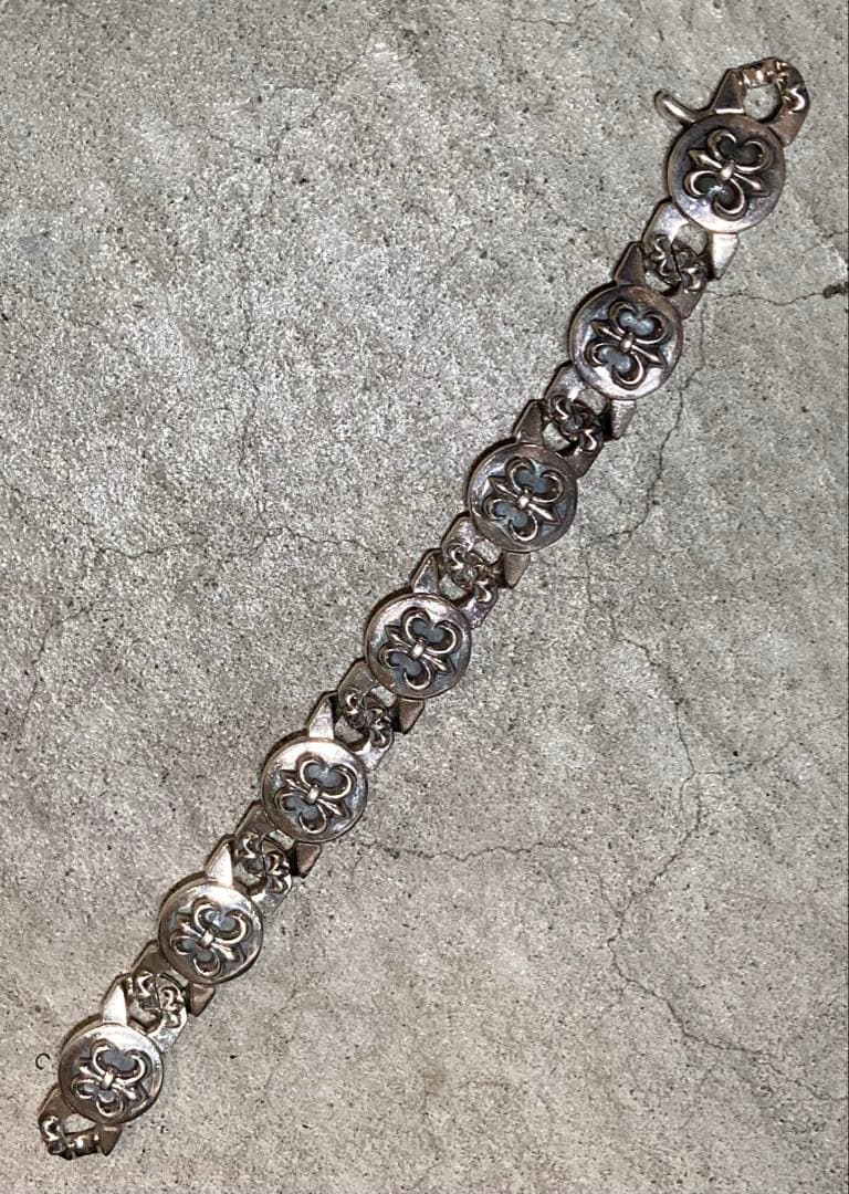 [19] Silver925 / 124.5g 90s 百合 ヴィンテージブレス