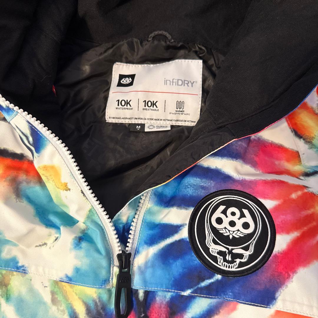 686 infiDRY タイダイ スノーボードジャケット M