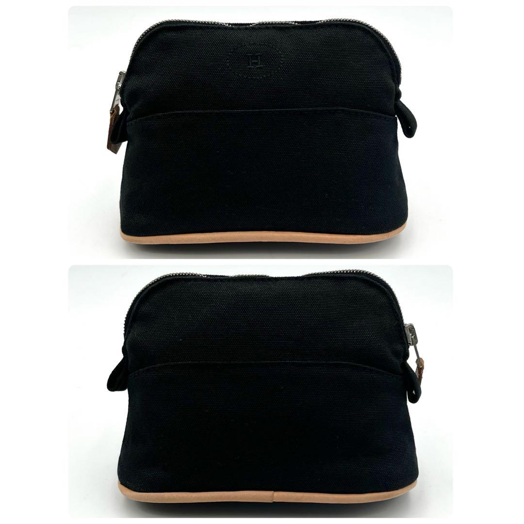HERMES エルメス ボリード ポーチ ミニミニ ブラック キャンバス 黒