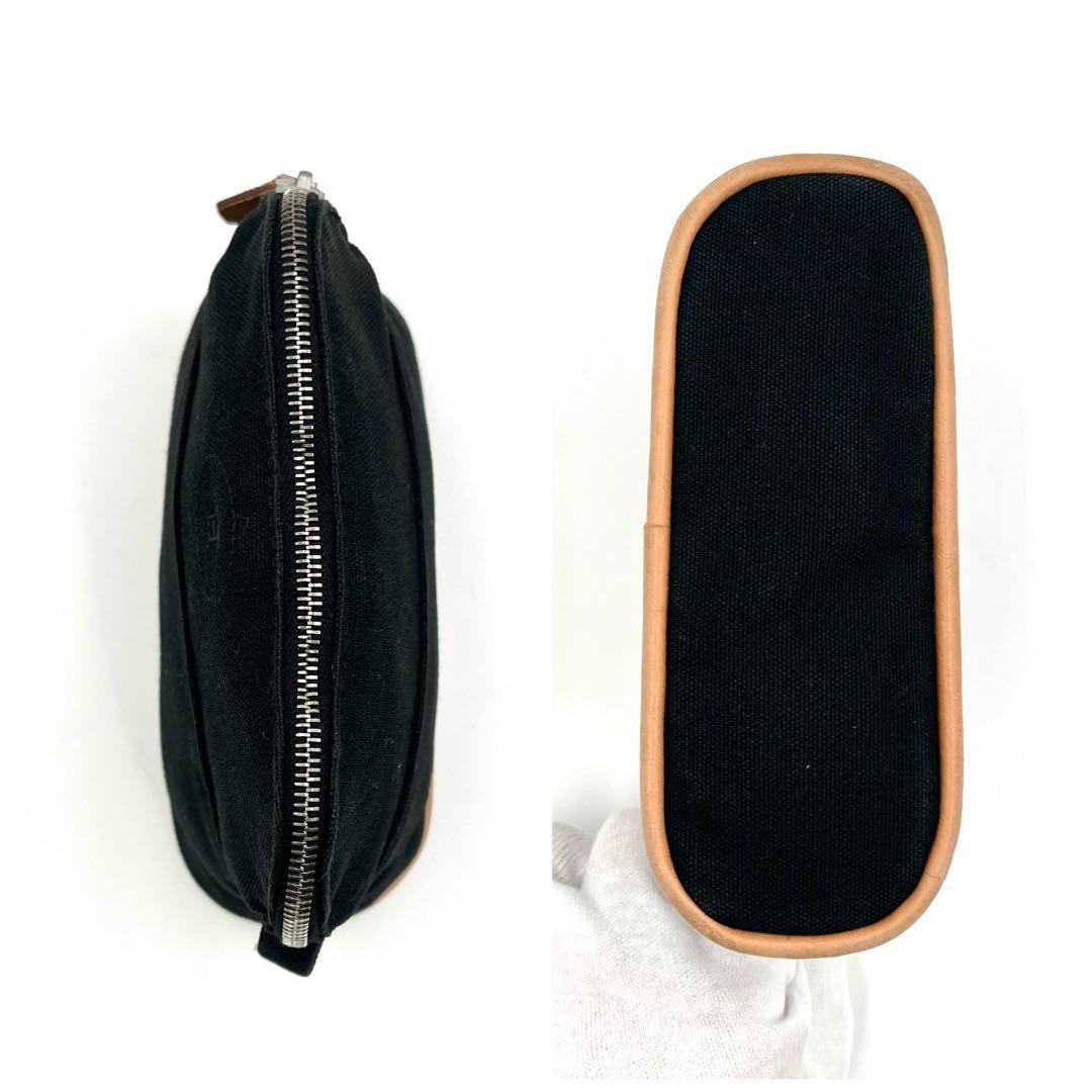 HERMES エルメス ボリード ポーチ ミニミニ ブラック キャンバス 黒