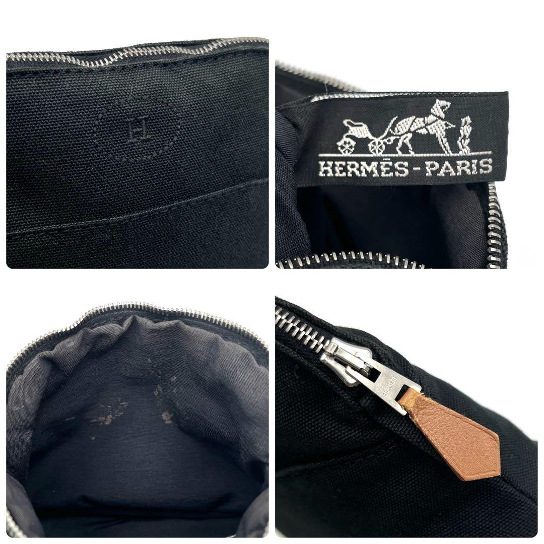 HERMES エルメス ボリード ポーチ ミニミニ ブラック キャンバス 黒
