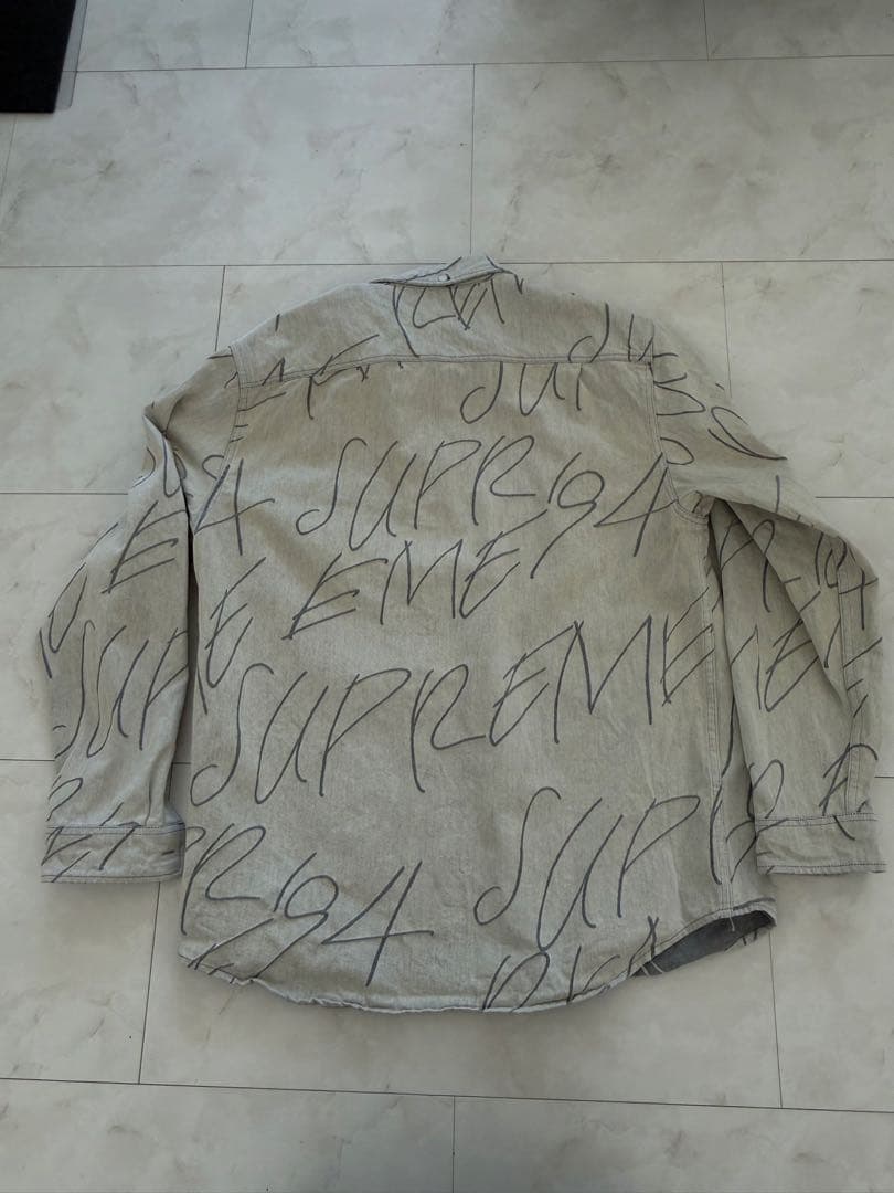 Supreme デニムシャツ Lサイズ グレー