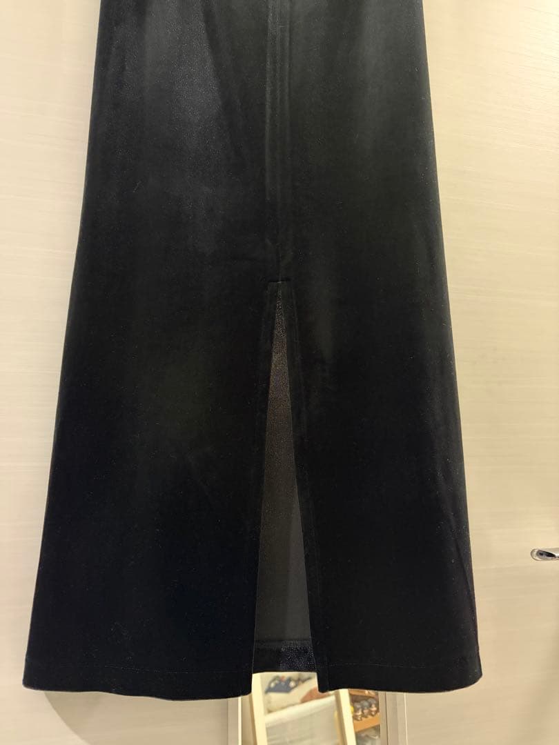 スカート enof velour long skirt