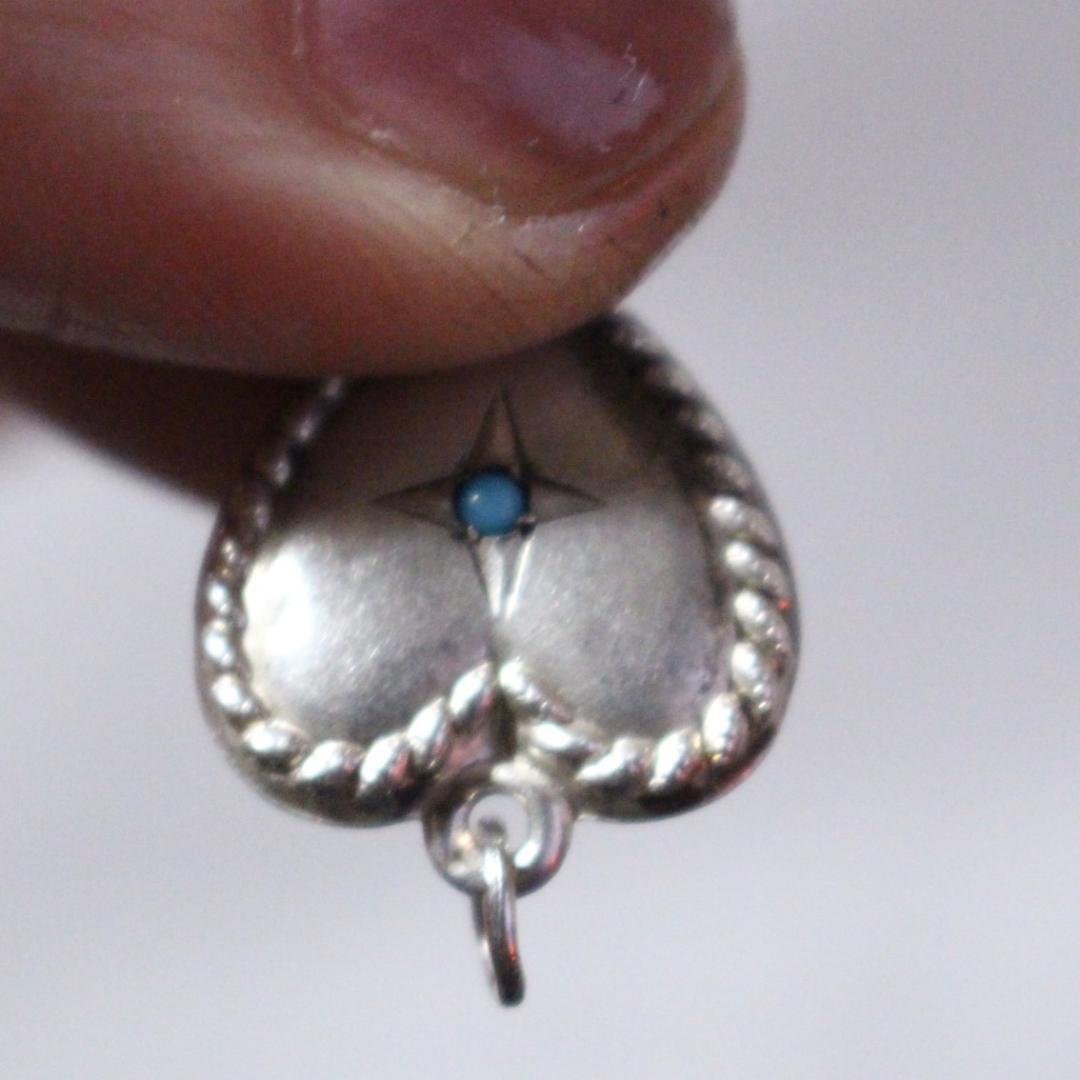 40s　スウィートハートジュエリー　WW2　ピュアハート　ターコイズ　青　石