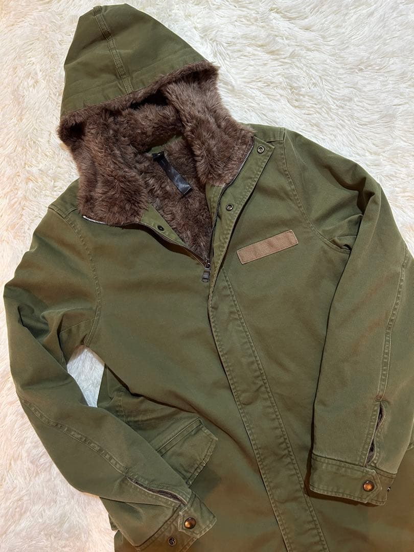 wjk オリーブグリーン ファー付き モッズコート Mサイズ