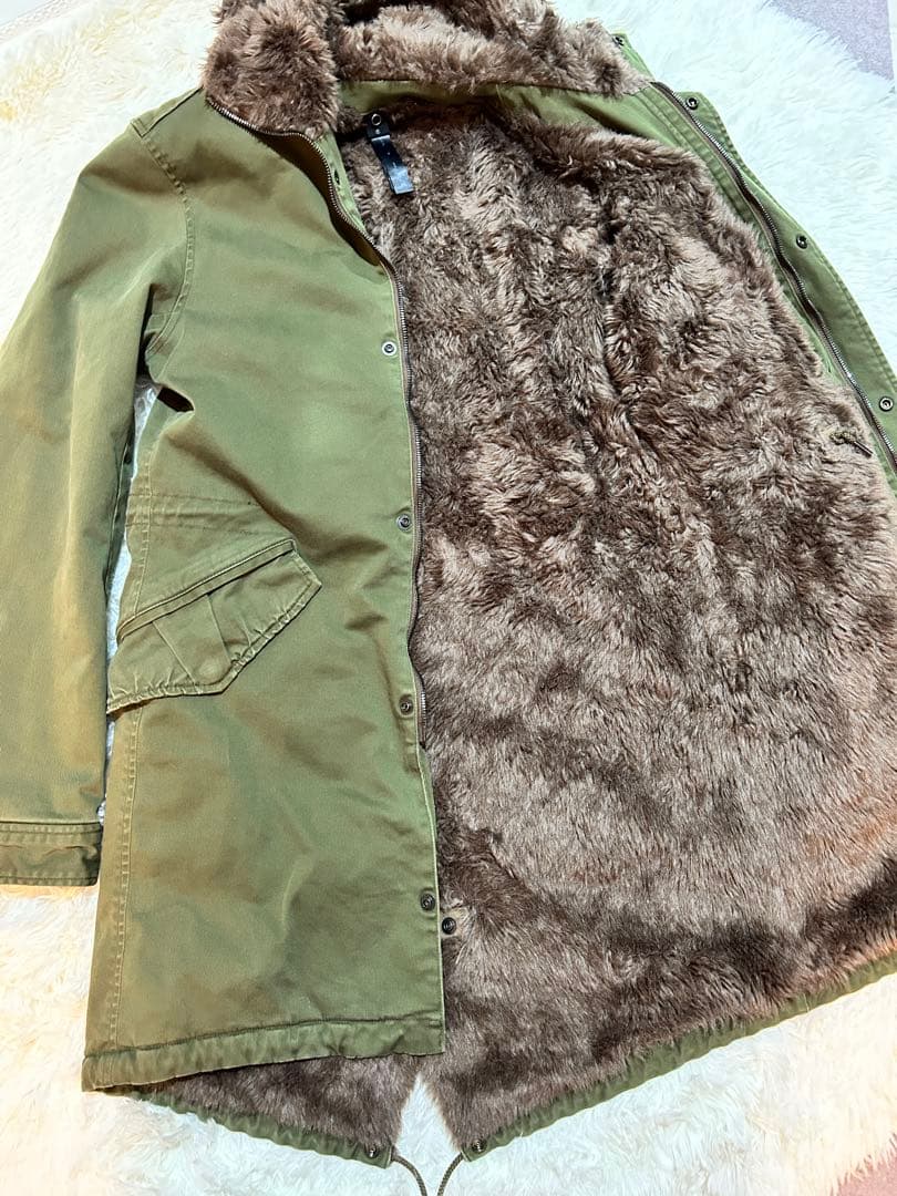 wjk オリーブグリーン ファー付き モッズコート Mサイズ