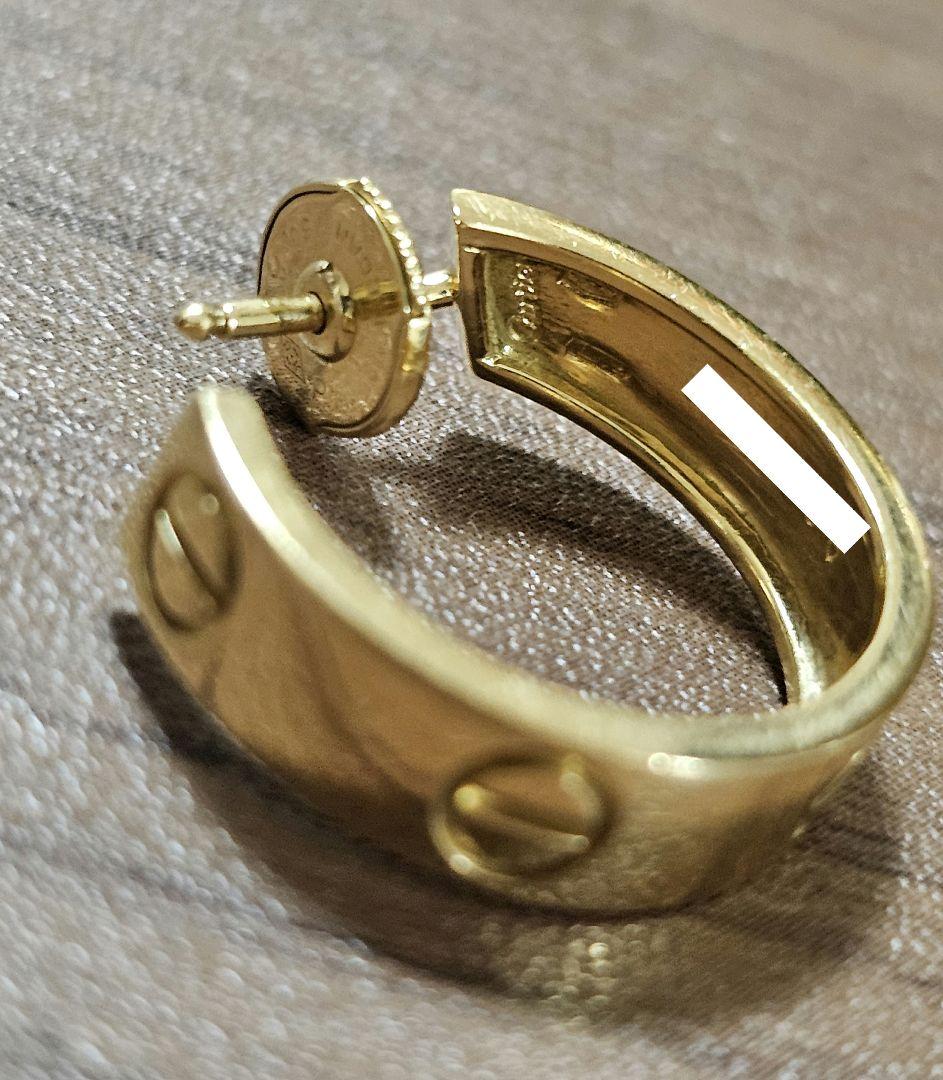 ま*も様 【お買い得】カルティエ YG ラブ フープ ピアス 片耳用 Carti