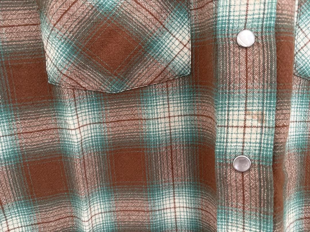 トップス UNUSED 20AW ombre check western shirt